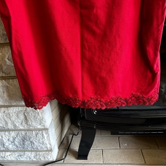 Coldwater Creek lace detail red tank top size XL 16 - Picture 5 of 7